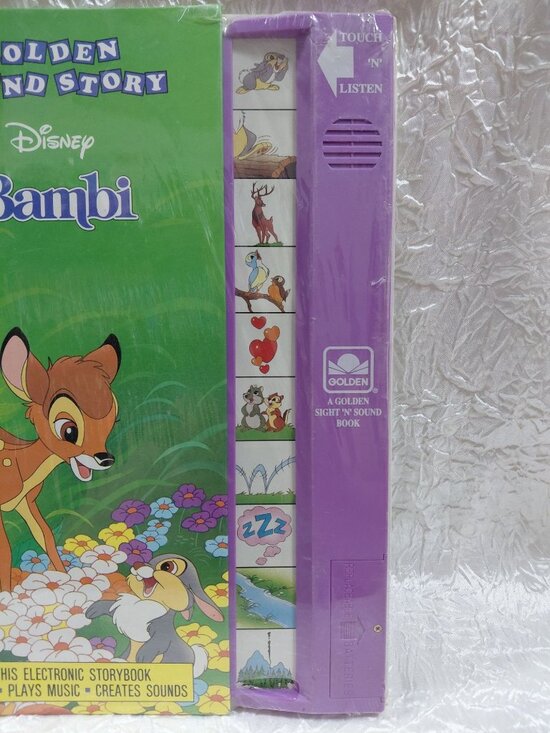 Disney Golden Sound Story Bambi Touch N Listen Electronic Storybook New Sealed - Picture 2 of 8